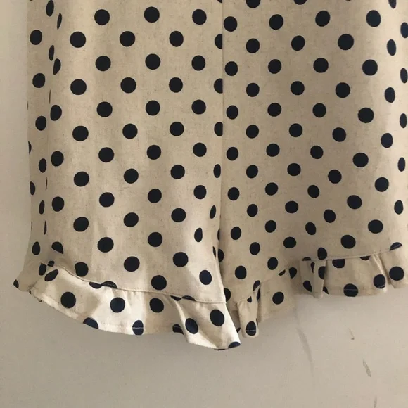 [into] Black polka dot oatmeal Cute ruffles Cotton Romper - Picture 3 of 10